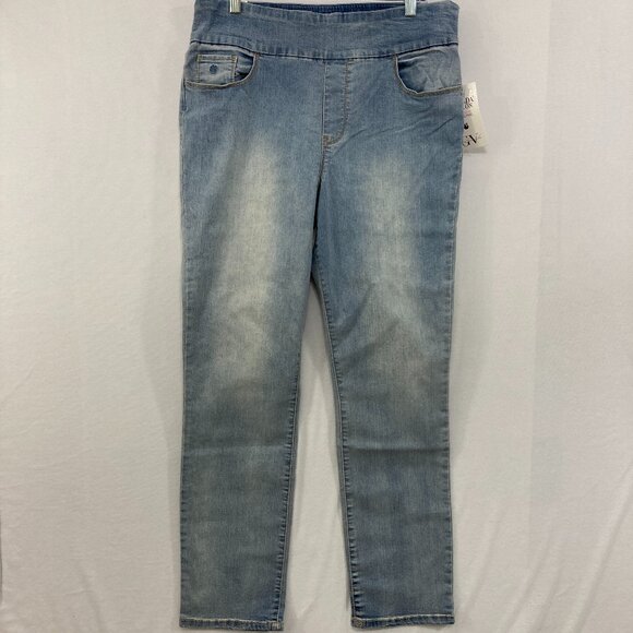 New Gloria Vanderbilt size 14 Light Wash Amanda Pull-on Slim Leg Jeans Stretch - Picture 1 of 12